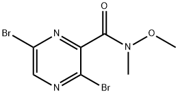 3,6-dibromo-N-methoxy-N-methylpyrazine-2-carboxamide Structure