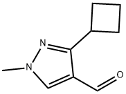 3-cyclobutyl-1-methyl-1H-pyrazole-4-carbaldehyde 化学構造式