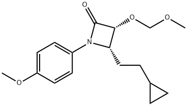 (3R,4S)-4-(2-环丙基乙基)-3-(甲氧基甲氧基)-1-(4-甲氧基苯基)氮杂环丁烷-2-酮, 1835745-17-9, 结构式
