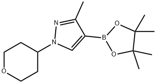 (3-METHYL-1-(TETRAHYDRO-2H-PYRAN-4-YL)-1H-PYRAZOL-4-YL)BORONIC ACID PINACOL ESTER,1853186-01-2,结构式