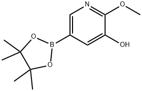 2-methoxy-5-(4,4,5,5-tetramethyl-1,3,2-dioxaborolan-2-yl)pyridin-3-ol Struktur