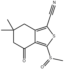 6,6-二甲基-3-(甲基亚磺酰基)-4-氧代-4,5,6,7-四氢苯并[C]噻吩-1-甲腈,186371-17-5,结构式