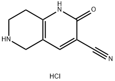 2-氧代-1,2,5,6,7,8-六氢-1,6-萘啶-3-甲腈盐酸盐, 1864064-57-2, 结构式