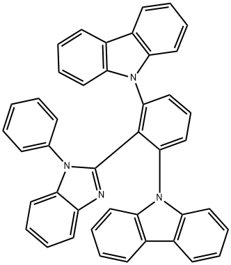 9,9'-(2-(1-phenyl-1H-benzo[d]imidazol-2-yl)-1,3-phenylene)bis(9H-carbazole) 化学構造式