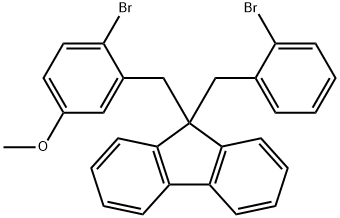 9H-Fluorene, 9-[(2-bromo-5-methoxyphenyl)methyl]-9-[(2-bromophenyl)methyl]- Structure