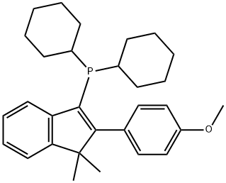 dicyclohexyl[2-(4-methoxyphenyl)-1,1-dimethyl-1H-inden-3-yl]Phosphine,1883369-80-9,结构式