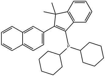 dicyclohexyl[1,1-dimethyl-2-(2-naphthalenyl)-1H-inden-3-yl]Phosphine Struktur