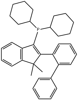 (2-[1,1'-biphenyl]-2-yl-1,1-dimethyl-1H-inden-3-yl)dicyclohexylPhosphine Struktur