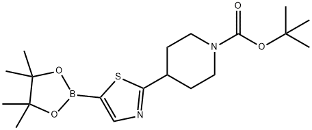 (2-(1-(TERT-BUTOXYCARBONYL)PIPERIDIN-4-YL)THIAZOL-5-YL)BORONIC ACID PINACOL ESTER Struktur