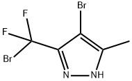 4-bromo-3-(bromodifluoromethyl)- 5-methyl-1H-pyrazole 化学構造式