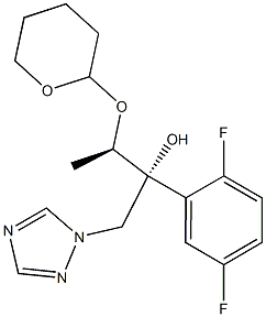 (2R,3R)-2-(2,5-difluorophenyl)-3-((tetrahydro-2H-pyran-2-yl)oxy)-1-(1H-1,2,4-triazol-1-yl)butan-2-ol Struktur