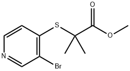 2-[(3-bromo-4-pyridinyl)thio]-2-methyl-Propanoic acid methyl ester Struktur
