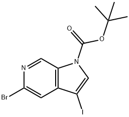 5-Bromo-3-iodo-pyrrolo[2,3-c]pyridine-1-carboxylic acid tert-butyl ester 结构式