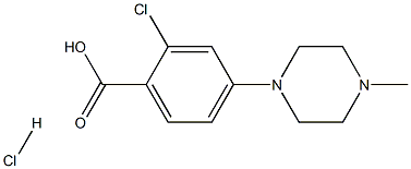 2-CHLORO-4-(4-METHYLPIPERAZIN-1-YL)BENZOIC ACID HYDROCHLORIDE, 1910051-14-7, 结构式