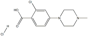 2-CHLORO-4-(4-METHYLPIPERAZIN-1-YL)BENZOIC ACID HYDROCHLORIDE,1910051-14-7,结构式