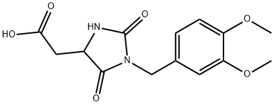 2-{1-[(3,4-dimethoxyphenyl)methyl]-2,5-dioxoimidazolidin-4-yl}acetic acid,1910706-36-3,结构式