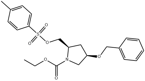 (2R,4R)-ethyl 4-(benzyloxy)-2-((tosyloxy)methyl)pyrrolidine-1-carboxylate|(2R,4R)-乙基 4-(苄氧基)-2-((甲苯磺酰氧代)甲基)吡咯烷-1-甲酸基酯