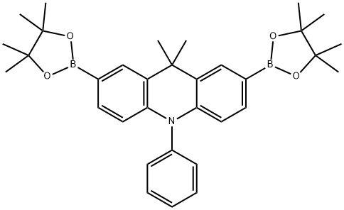 9,10-dihydro-9,9-dimethyl-10-phenyl-2,7-bis(4,4,5,5,-tetramethyl-1,3,2-dioxaborolan-2-yl)acridine 化学構造式