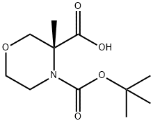 (R)-N-Boc-3-methylmorpholine-3-carboxylic acid 结构式