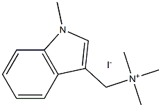 1H-Indole-3-methanaminium, N,N,N,1-tetramethyl-, iodide Structure