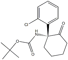 (R)-2-(BOC-氨基)-2-(2-氯苯基)环己酮 结构式