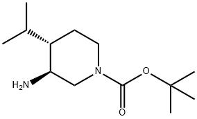 2-Methyl-2-propanyl (3S,4S)-3-amino-4-isopropyl-1-piperidinecarboxylate 结构式