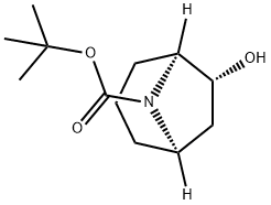 EXO-8-BOC-6-ヒドロキシ-8-アザビシクロ[3.2.1]オクタン 化学構造式