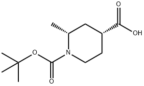 (2R,4R)-1-[(tert-butoxy)carbonyl]-2-methylpiperidine-4-carboxylic acid Struktur