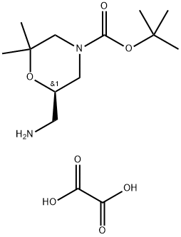 (R)-TERT-BUTYL 6-(AMINOMETHYL)-2,2-DIMETHYLMORPHOLINE-4-CARBOXYLATE OXALATE Struktur