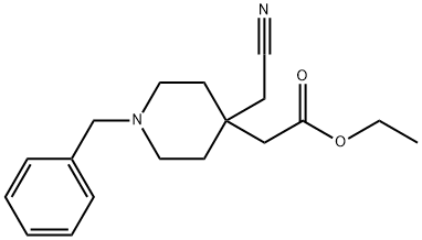 ethyl 2-(1-benzyl-4-(cyanomethyl)piperidin-4-yl)acetate Structure