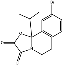 9-BROMO-10B-ISOPROPYL-5,6-DIHYDRO-2H-OXAZOLO[2,3-A]ISOQUINOLINE-2,3(10BH)-DIONE Structure