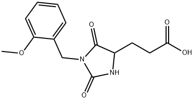 3-{1-[(2-Methoxyphenyl)methyl]-2,5-dioxoimidazolidin-4-yl}propanoic acid|