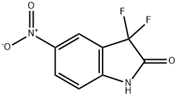 3,3-Difluoro-5-nitro-1,3-dihydro-indol-2-one 化学構造式