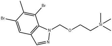 5,7-二溴-6-甲基-1-((2-(三甲基甲硅烷基)乙氧基)甲基)-1H-吲唑, 1973503-49-9, 结构式