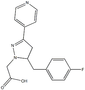 2-(5-(4-Fluorobenzyl)-3-(pyridin-4-yl)-4,5-dihydro-1H-pyrazol-1-yl)acetic acid Structure