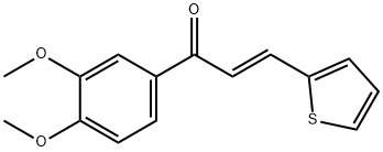 (2E)-1-(3,4-dimethoxyphenyl)-3-(thiophen-2-yl)prop-2-en-1-one Struktur