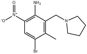 4-bromo-3-methyl-6-nitro-2-(pyrrolidin-1-ylmethyl)aniline Structure