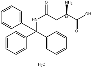 (R)-2-アミノ-4-オキソ-4-(トリチルアミノ)ブタン酸水和物 化学構造式
