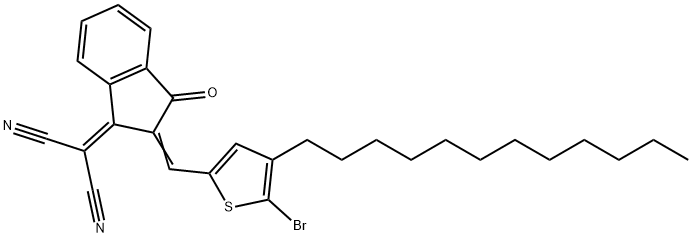 2-(2-((5-bromo-4-dodecylthiophen-2-yl)methylene)-3-oxo-2,3-dihydro-1H-inden-1-ylidene)malononitrile Structure