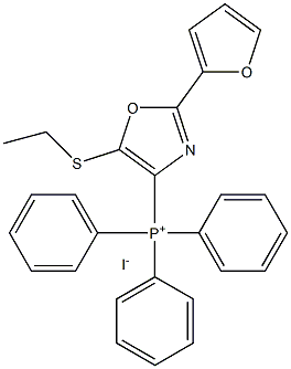 (5-(ethylthio)-2-(furan-2-yl)oxazol-4-yl)triphenylphosphonium iodide 结构式