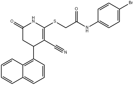 N-(4-bromophenyl)-2-((3-cyano-4-(naphthalen-1-yl)-6-oxo-1,4,5,6-tetrahydropyridin-2-yl)thio)acetamide Structure