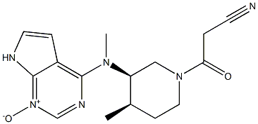 N-((3R,4R)-1-(2-cyanoacetyl)-4-methylpiperidin-3-yl)-N-methyl-7H-pyrrolo[2,3-d]pyrimidin-4-amine oxide Struktur