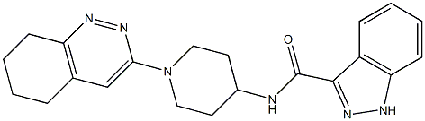 N-[1-(5,6,7,8-tetrahydrocinnolin-3-yl)piperidin-4-yl]-1H-indazole-3-carboxamide 化学構造式