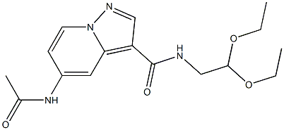 5-acetamido-N-(2,2-diethoxyethyl)pyrazolo[1,5-a]pyridine-3-carboxamide 结构式