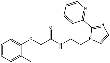 2-(2-methylphenoxy)-N-[2-(2-pyridin-2-ylimidazol-1-yl)ethyl]acetamide 结构式