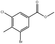 3-溴-4-甲基-5-氯苯甲酸甲酯 结构式