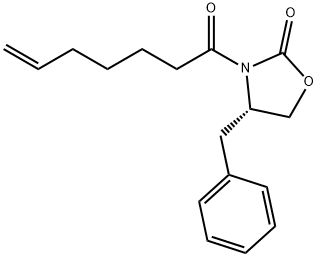 4S-benzyl-3-(6-heptenoyl)-oxazolidin-2-one Structure