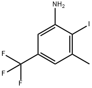 2-Iodo-3-methyl-5-(trifluoromethyl)benzenamine 化学構造式