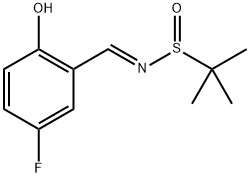 (R,E)-N-(5-fluoro-2-hydroxybenzylidene)-2-methylpropane-2-sulfinamide Structure