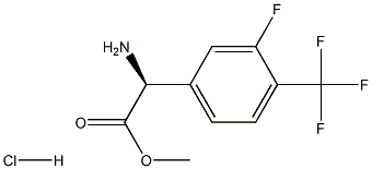 (S)-Methyl 2-amino-2-(3-fluoro-4-(trifluoromethyl)phenyl)acetate hydrochloride 结构式